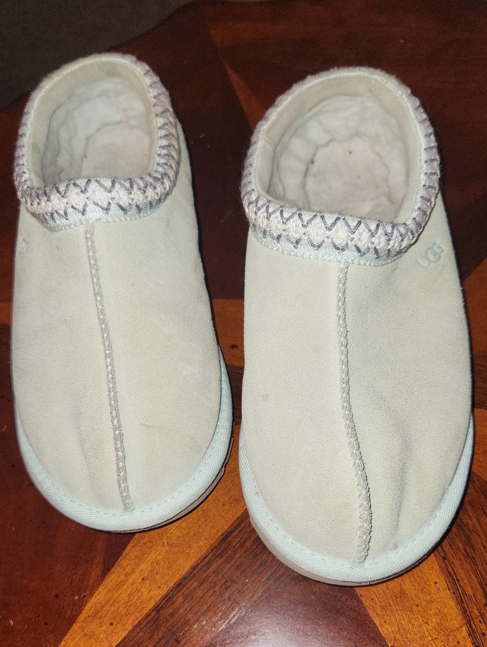 UGG Kids Light Gray Suede Slip-On Slippers